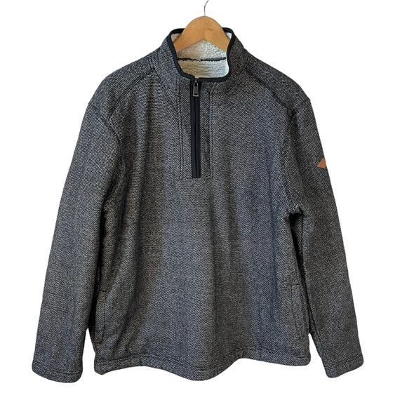 ORVIS Classic Collection Mens Quarter Zip Sweater Sherpa Lined Black L Outdoor - Picture 1 of 10